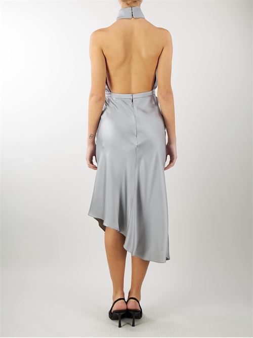 Midi dress made of satin with asymmetric skirt Elisabetta Franchi ELISABETTA FRANCHI | abito | AB58042E2400